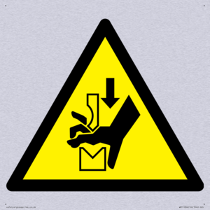 W030 Warning: Hand crushing between press brake tool